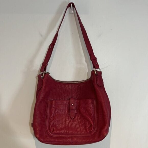 Cole Haan Buttery Soft Leather HeavyGrain Shoulder Bag in a magenta raspberry - Picture 2 of 10